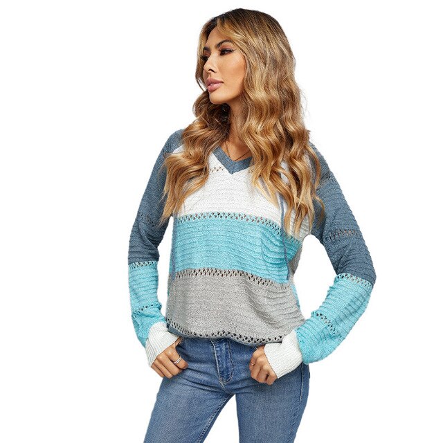 Margaux Sudadera con capucha y cuello en V - Muy cómoda