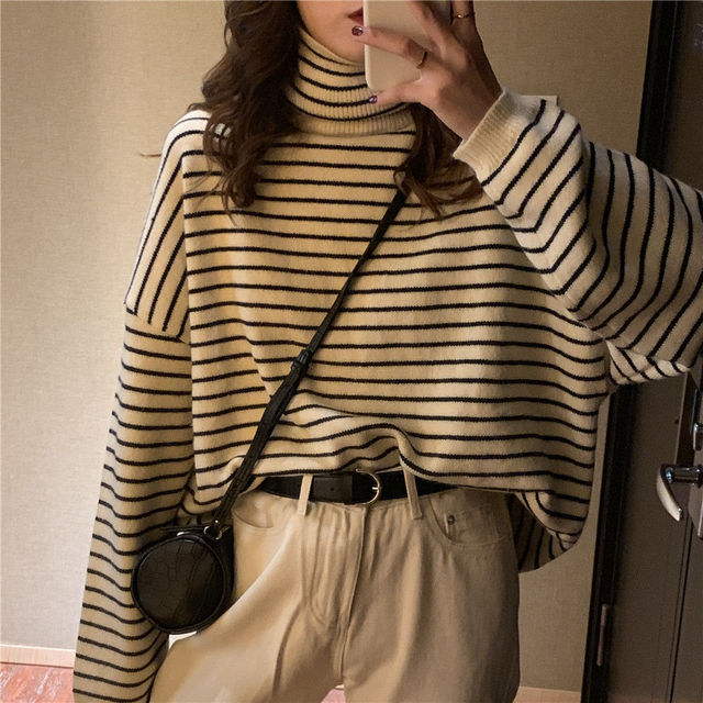 Jersey oversize de cuello alto para un confort acogedor