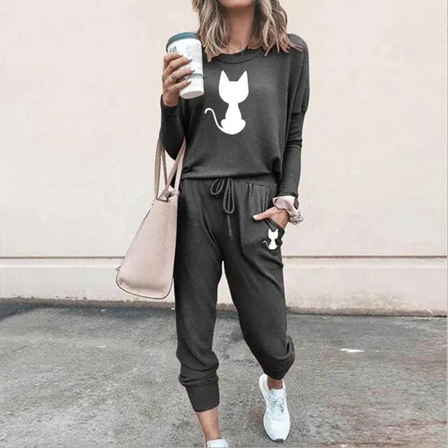 Traje de casa con estampado gráfico para mujer