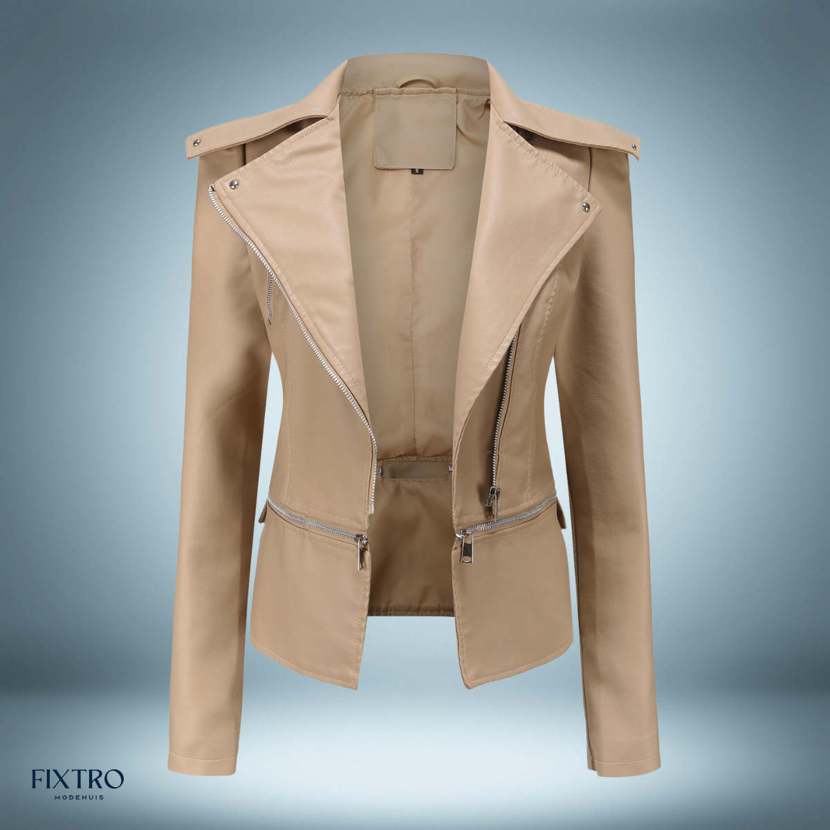 Chaqueta de cuero | con cuello abierto