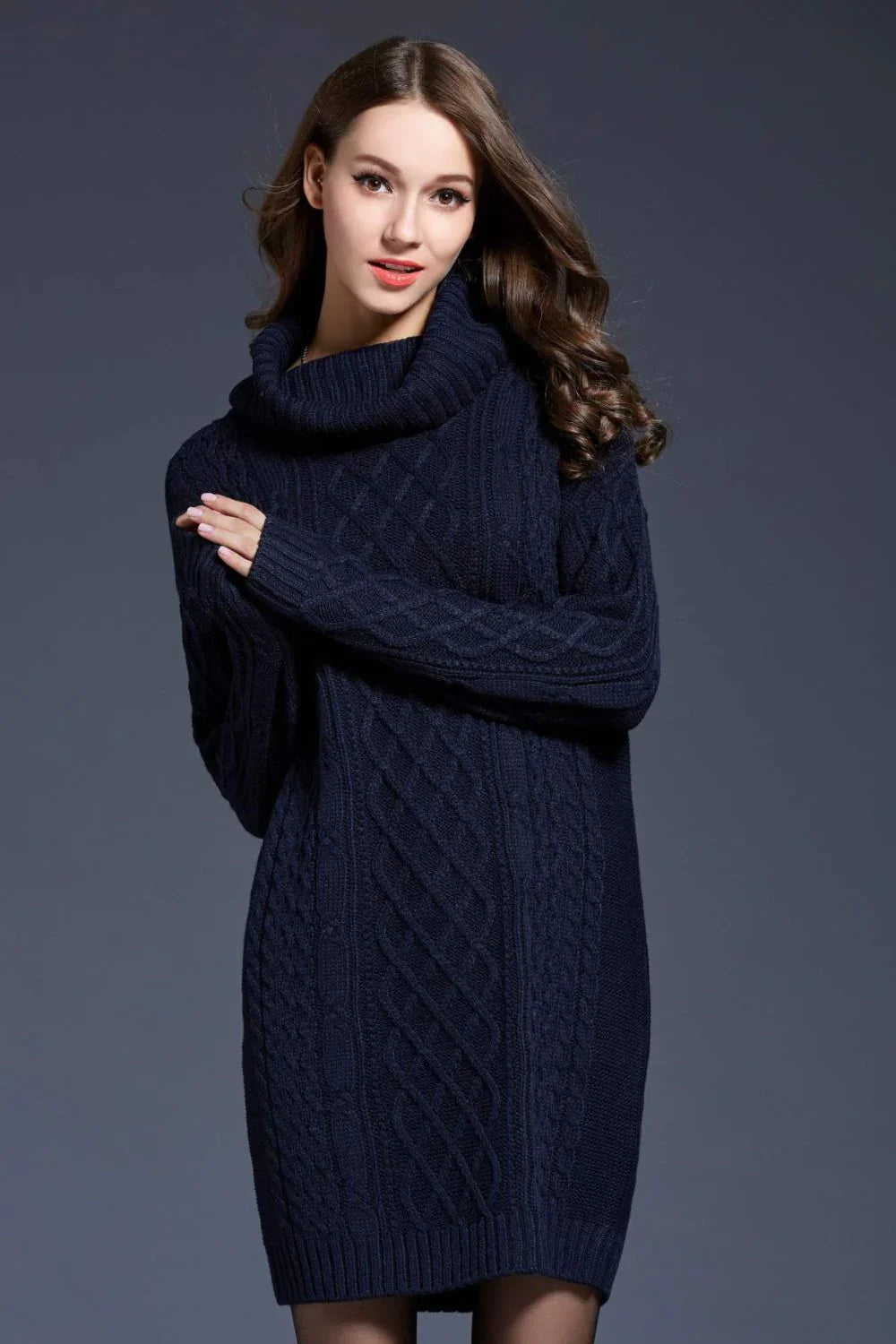 Els - Vestido jersey de punto para otoño e invierno