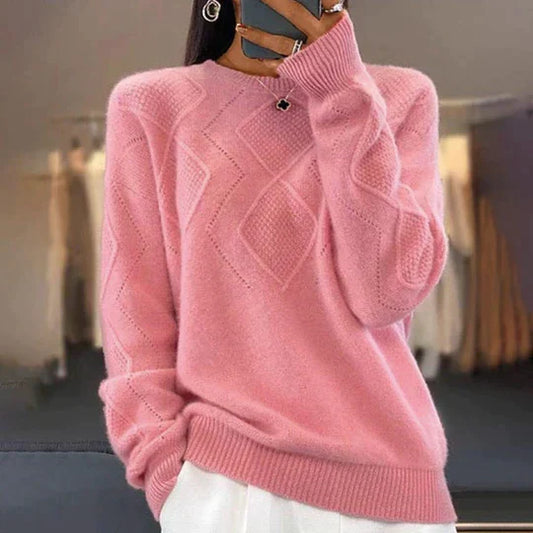 Heidi - Magnífico jersey rosa liso para mujer