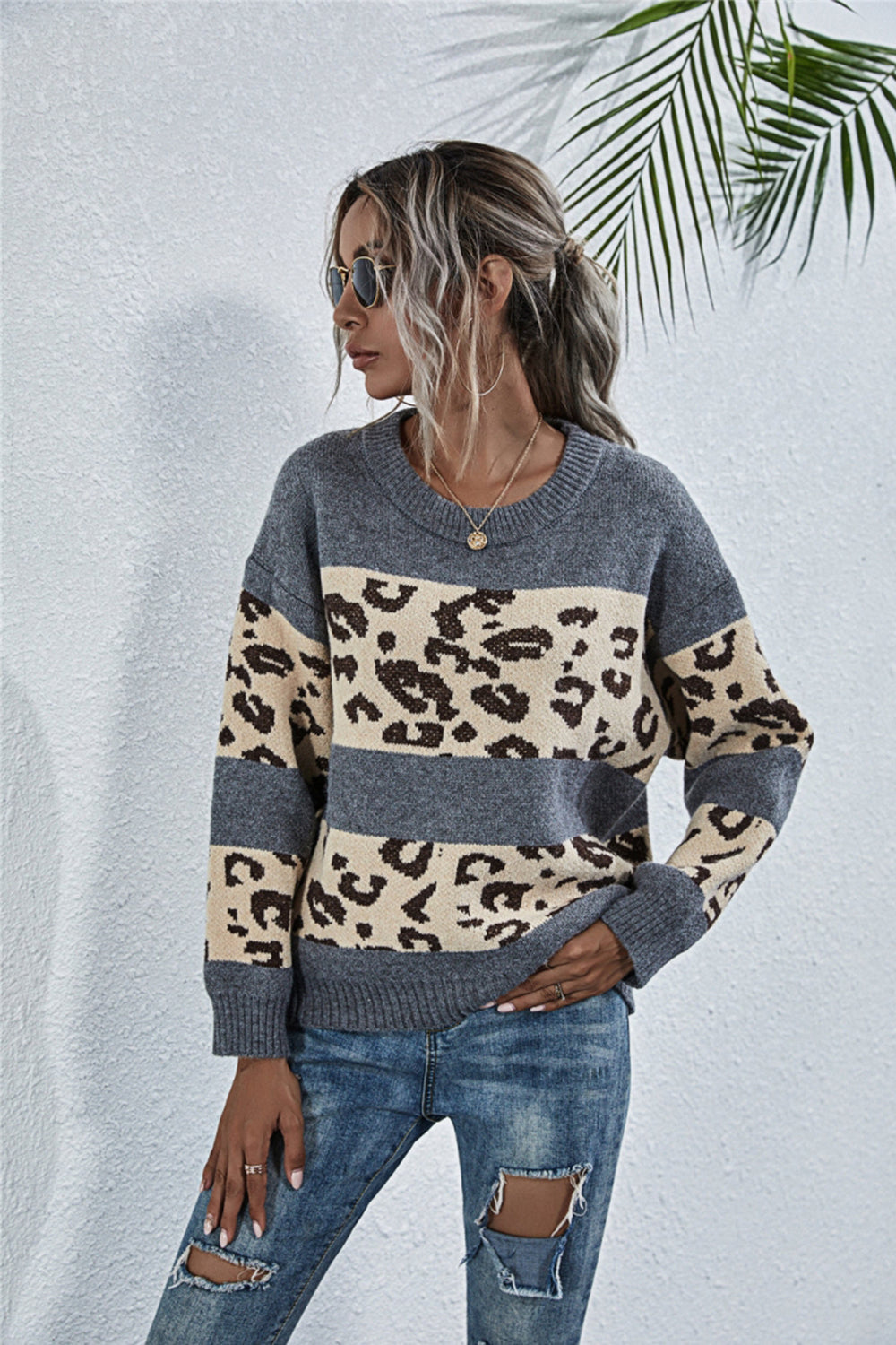 Jersey con estampado de leopardo para mujer