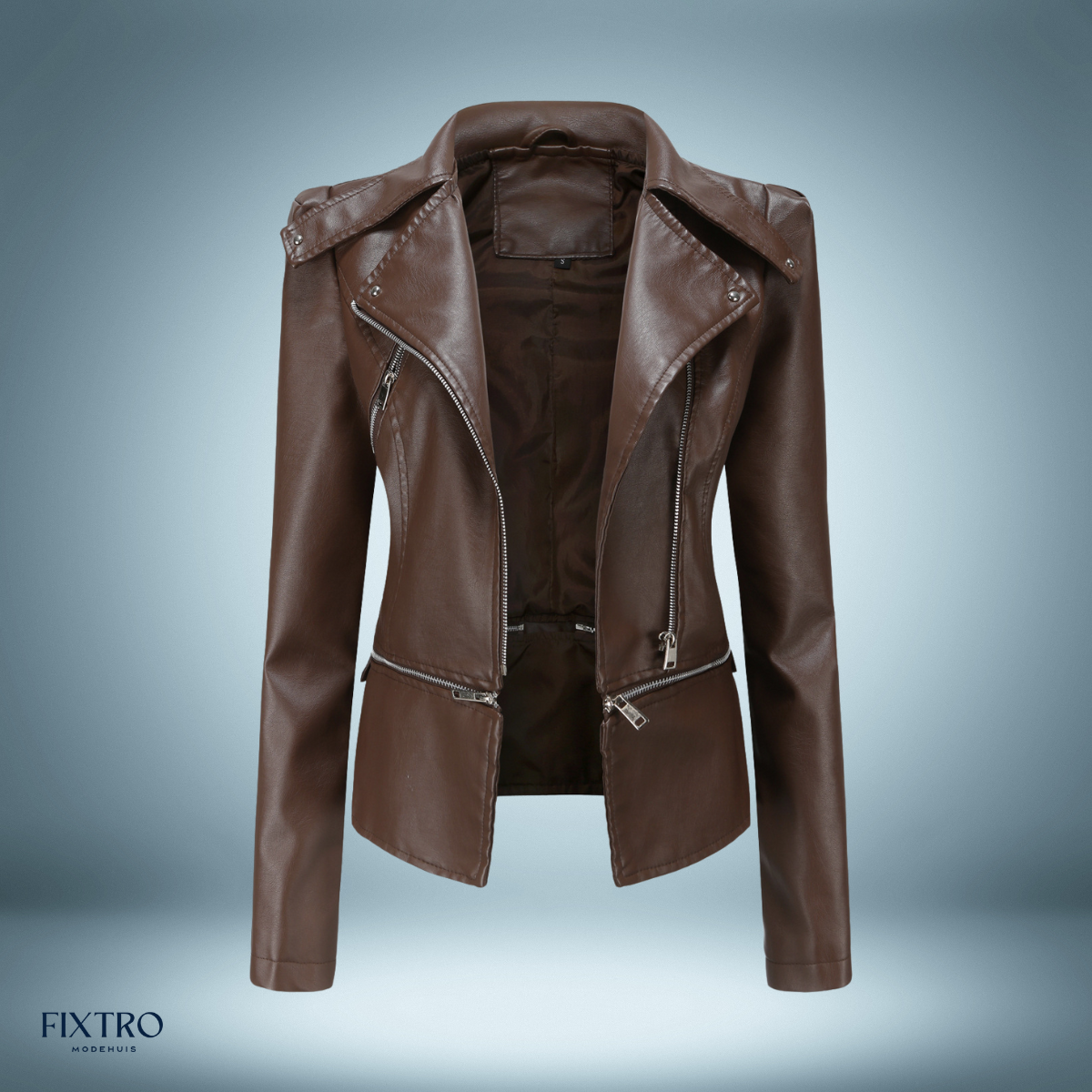 Chaqueta de cuero | con cuello abierto