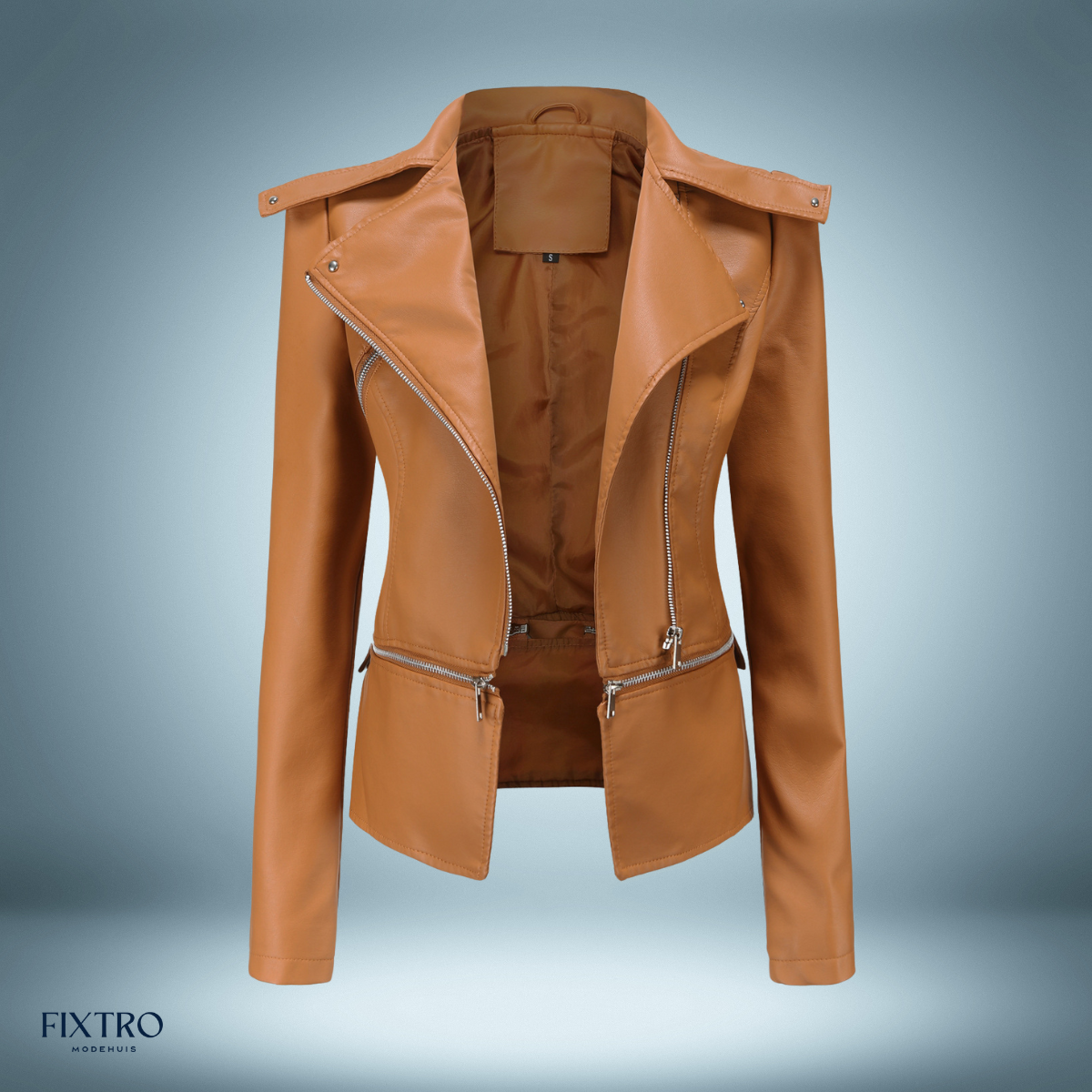 Chaqueta de cuero | con cuello abierto