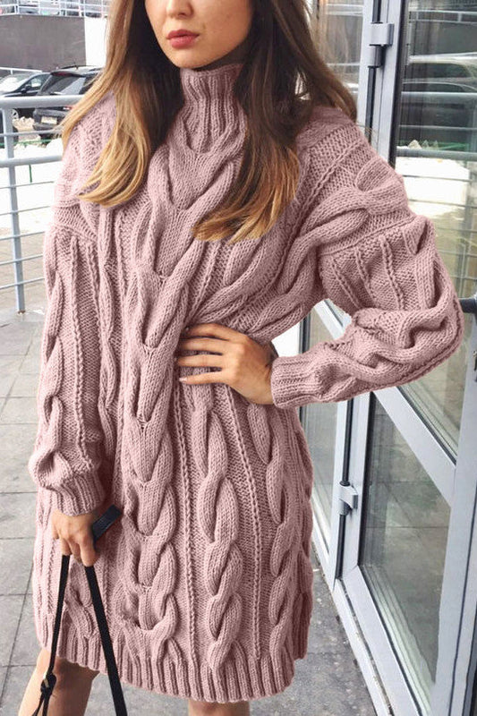 Jersey de mujer de cuello alto y largo medio