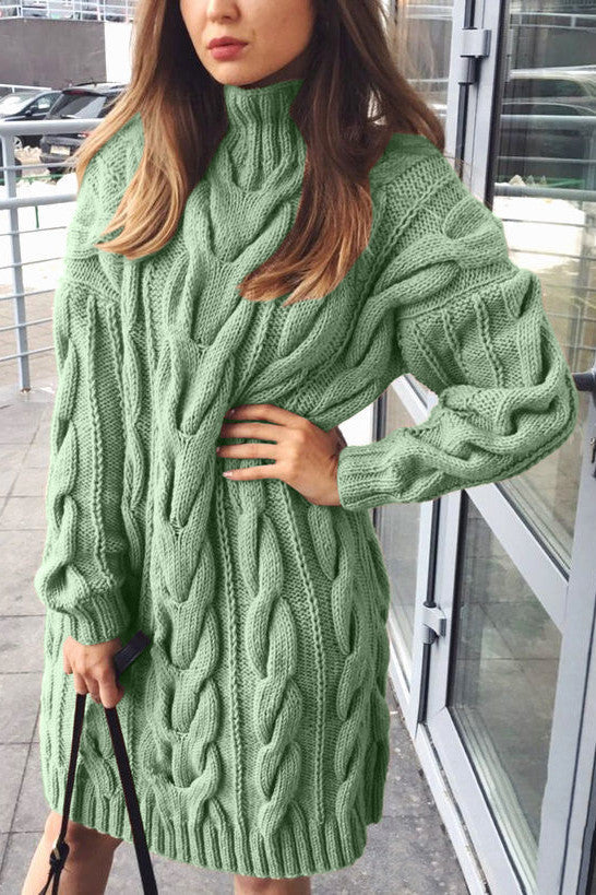 Jersey de mujer de cuello alto y largo medio