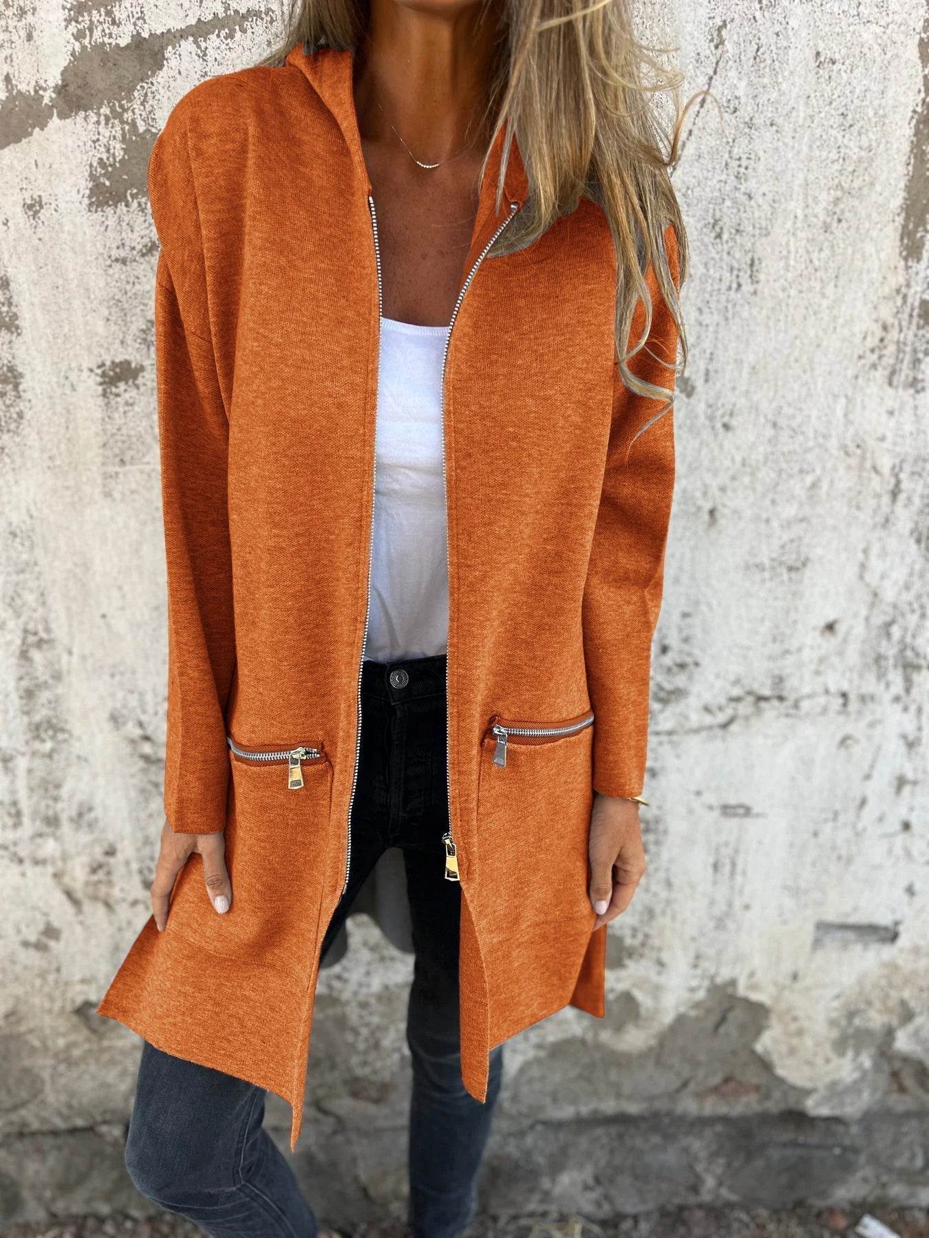 Sudadera larga con capucha Adèle Mujer