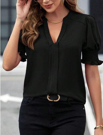 Elara | Blusa Chic Cuello en V para Mujer
