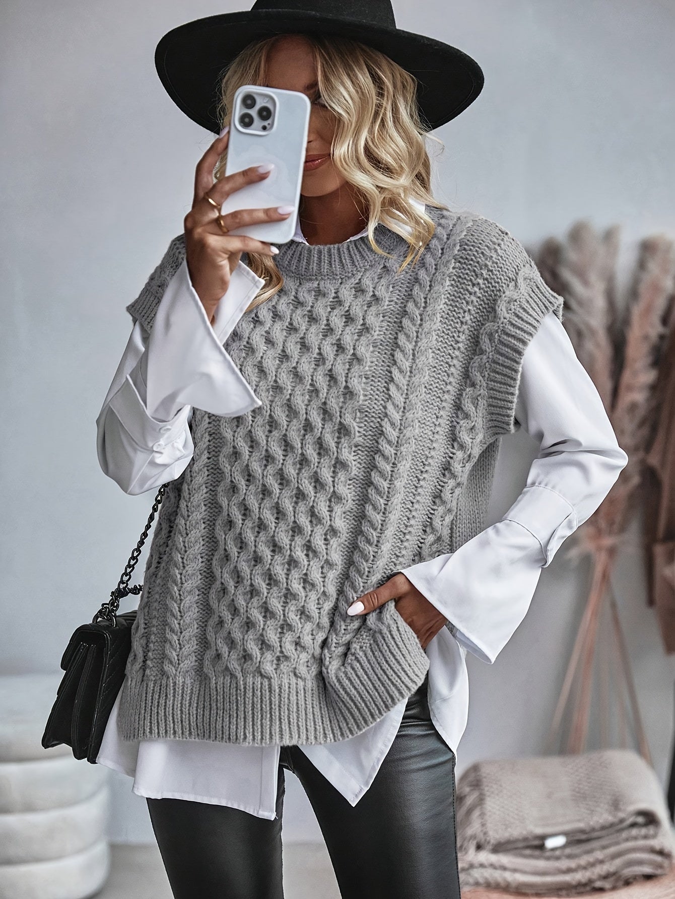 Clio - Chaqueta de punto con aberturas para mujer