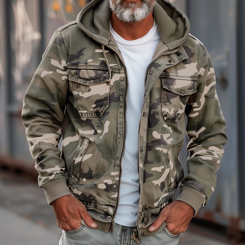 Glacium™ | Chaqueta cargo de camuflaje con capucha y bolsillos multiusos