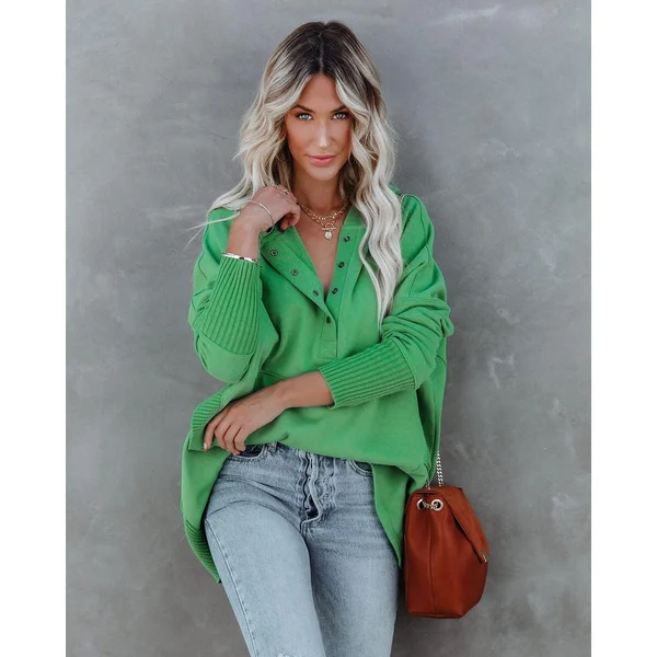 Lena | Moderna sudadera con capucha y cuello en V para mujer