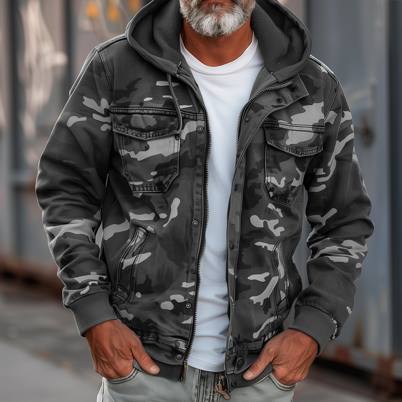 Glacium™ | Chaqueta cargo de camuflaje con capucha y bolsillos multiusos