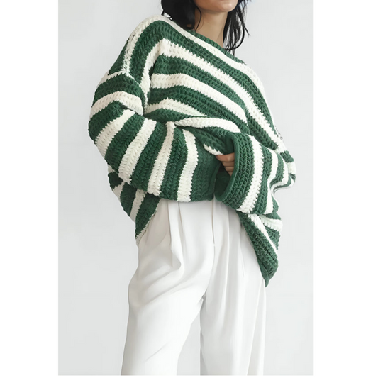 Jersey de mujer de manga larga con rayas