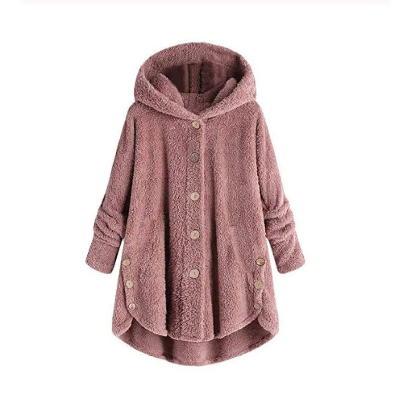Elisa | Elegante sudadera con capucha estilo sherpa y diseño de gorro con orejas de gato Perfecta para los días de ocio de otoño/invierno