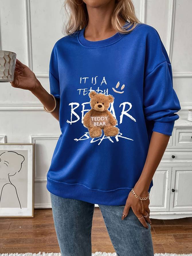 Claire - Simpático osito de peluche estampado trui