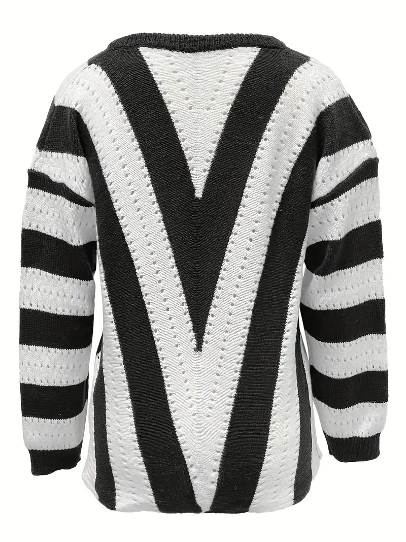 Grace | jersey de rayas con cuello de pico