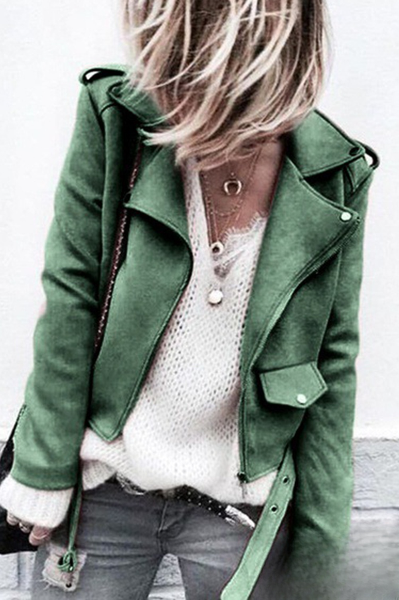 Elegante chaqueta informal con elementos de patchwork