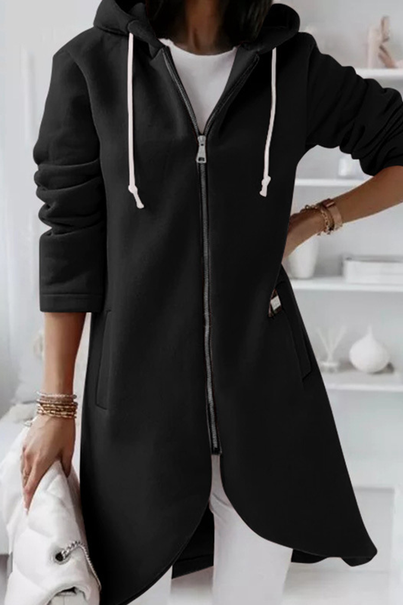Sudadera informal con cremallera y capucha ajustable
