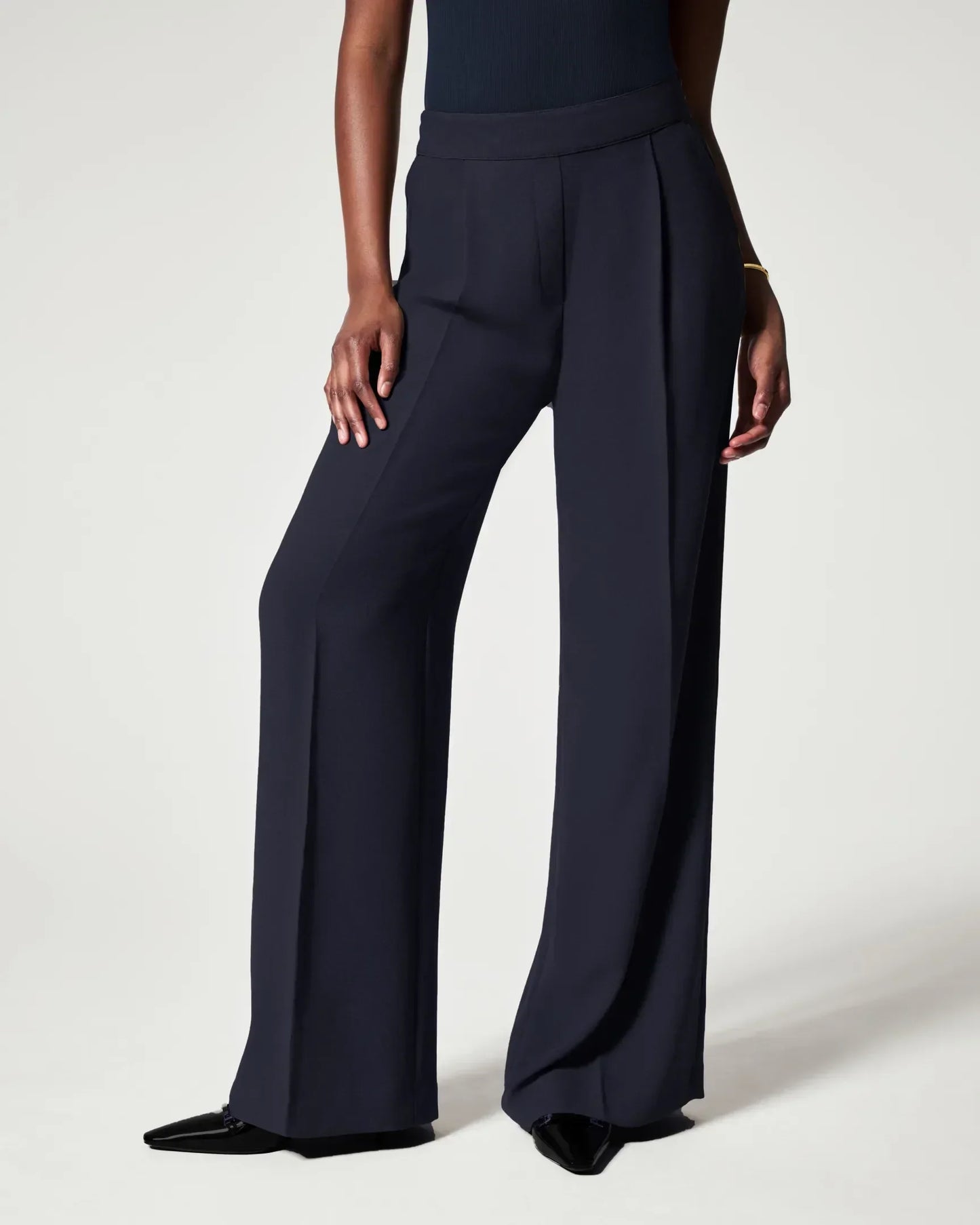 Pantalones anchos plisados para mujer