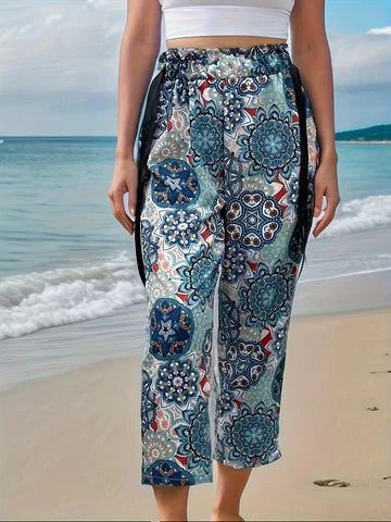 Pantalones boho con cintura elástica