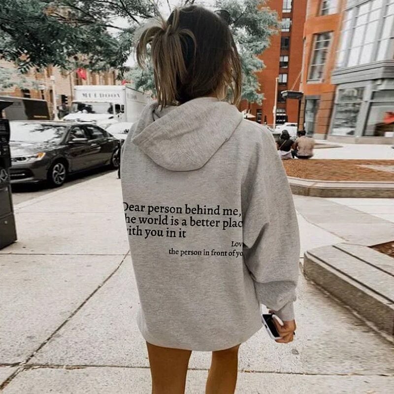 Jayne | Sudadera con capucha "Dear Person Behind Me" para mujer