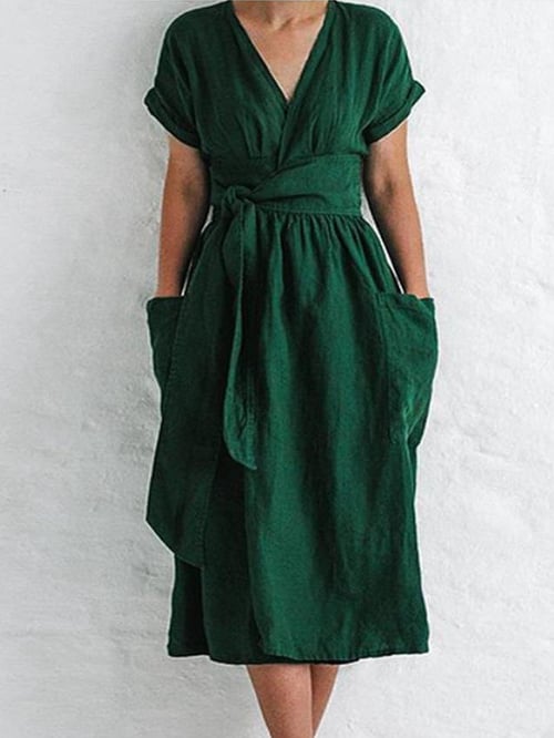Women's plain casual strapless dress color liso