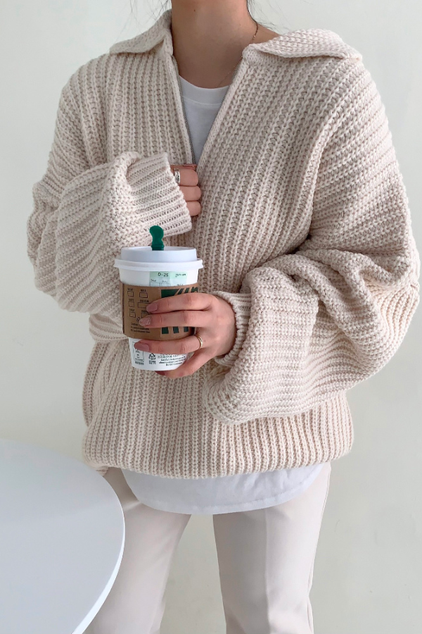 Lina - Jersey de invierno con cremallera para mujer
