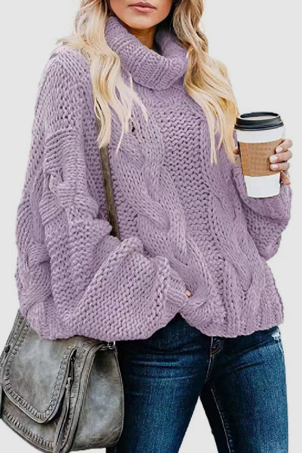 Elegante jersey de punto con cuello alto