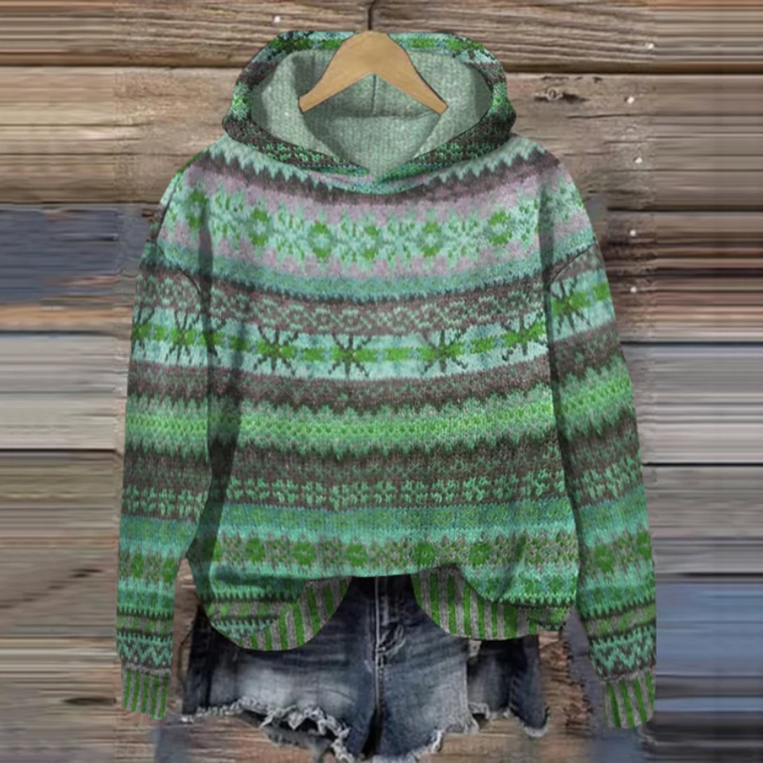 Sudadera informal con capucha Vintage de mujer