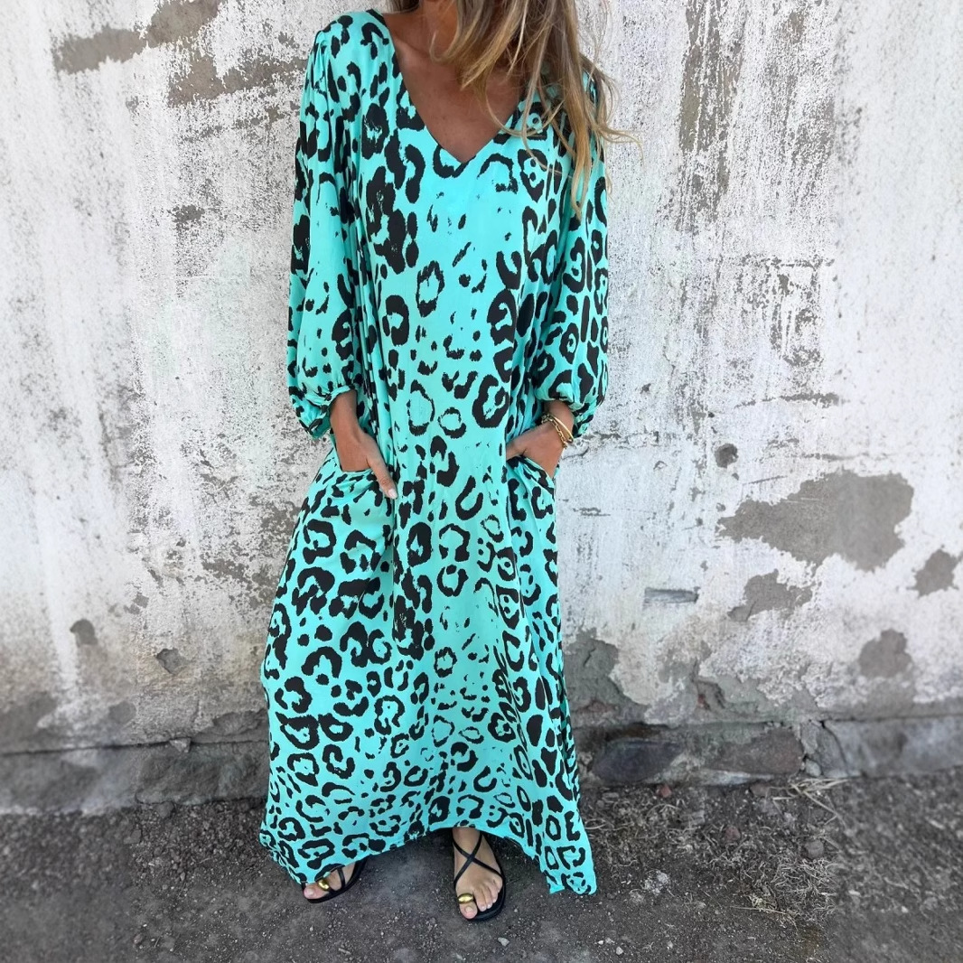 Vestido con estampado de leopardo