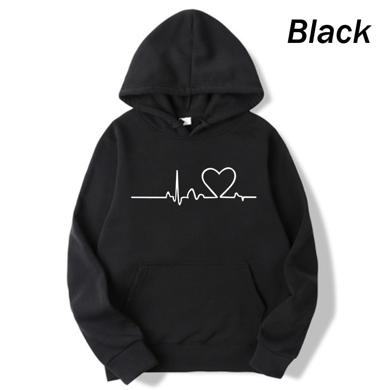 Heidi Mode | Casual Chic - Sudadera con capucha y estampado de corazones