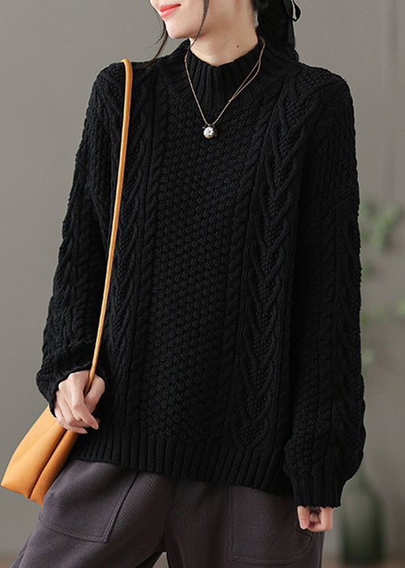 Jersey ligero con cuello alto y corte oversize para un look primaveral