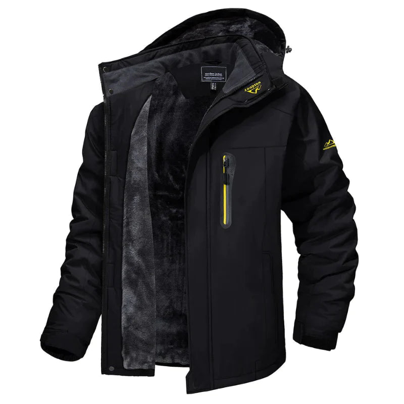 Elegante y cálida chaqueta de invierno de forro polar grueso con capucha para hombre | Ideal para otoño/invierno