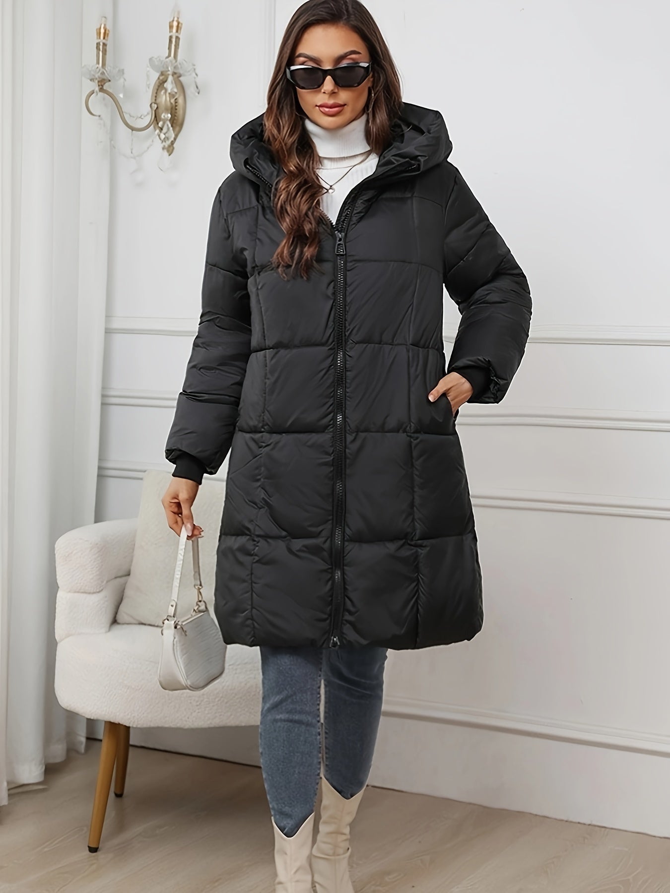 Chaqueta casual cálida con capucha para mujer | Ideal para otoño/invierno