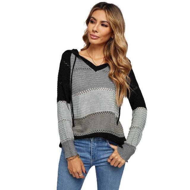 Margaux Sudadera con capucha y cuello en V - Muy cómoda