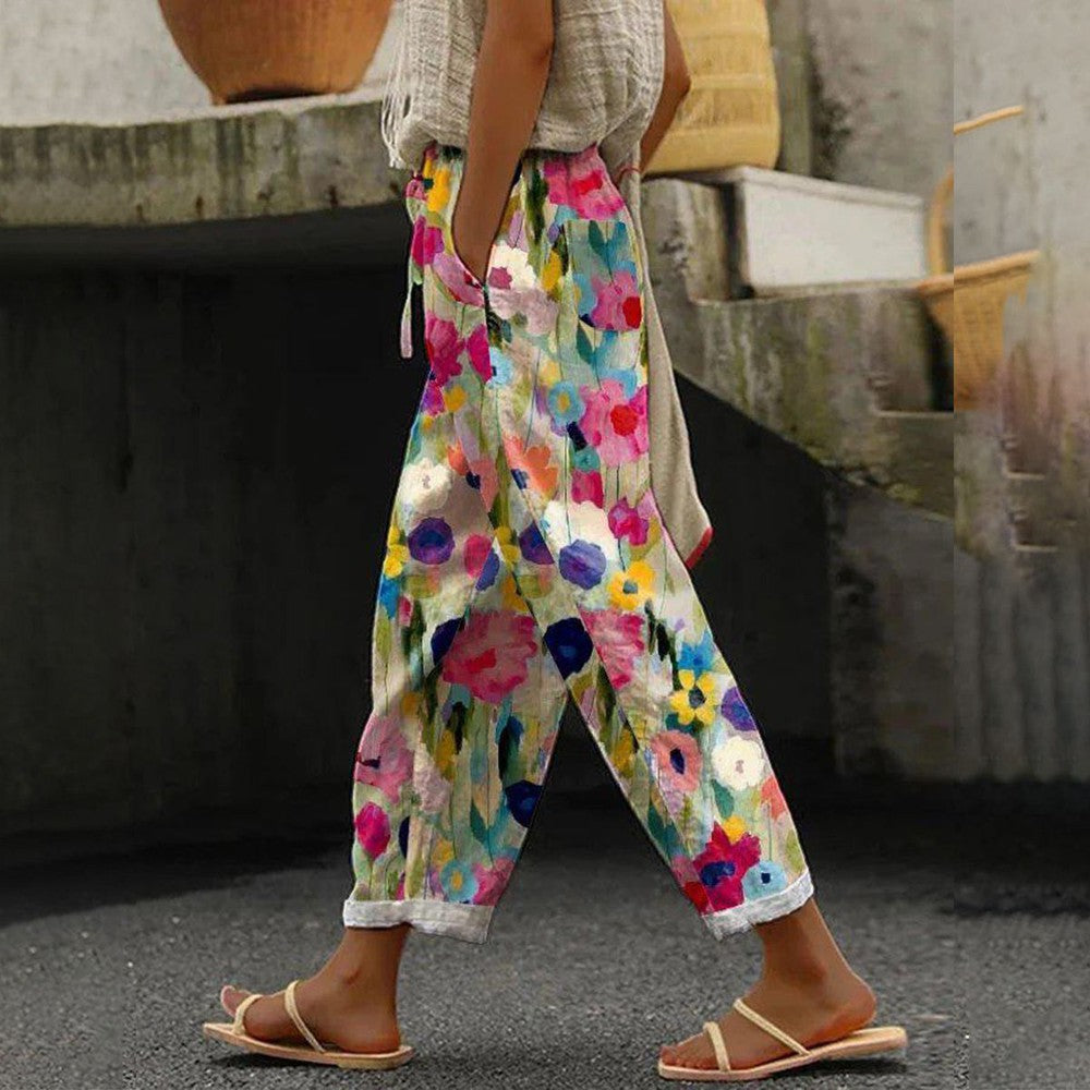 pantalones con atractive estampado y bolsillos laterales