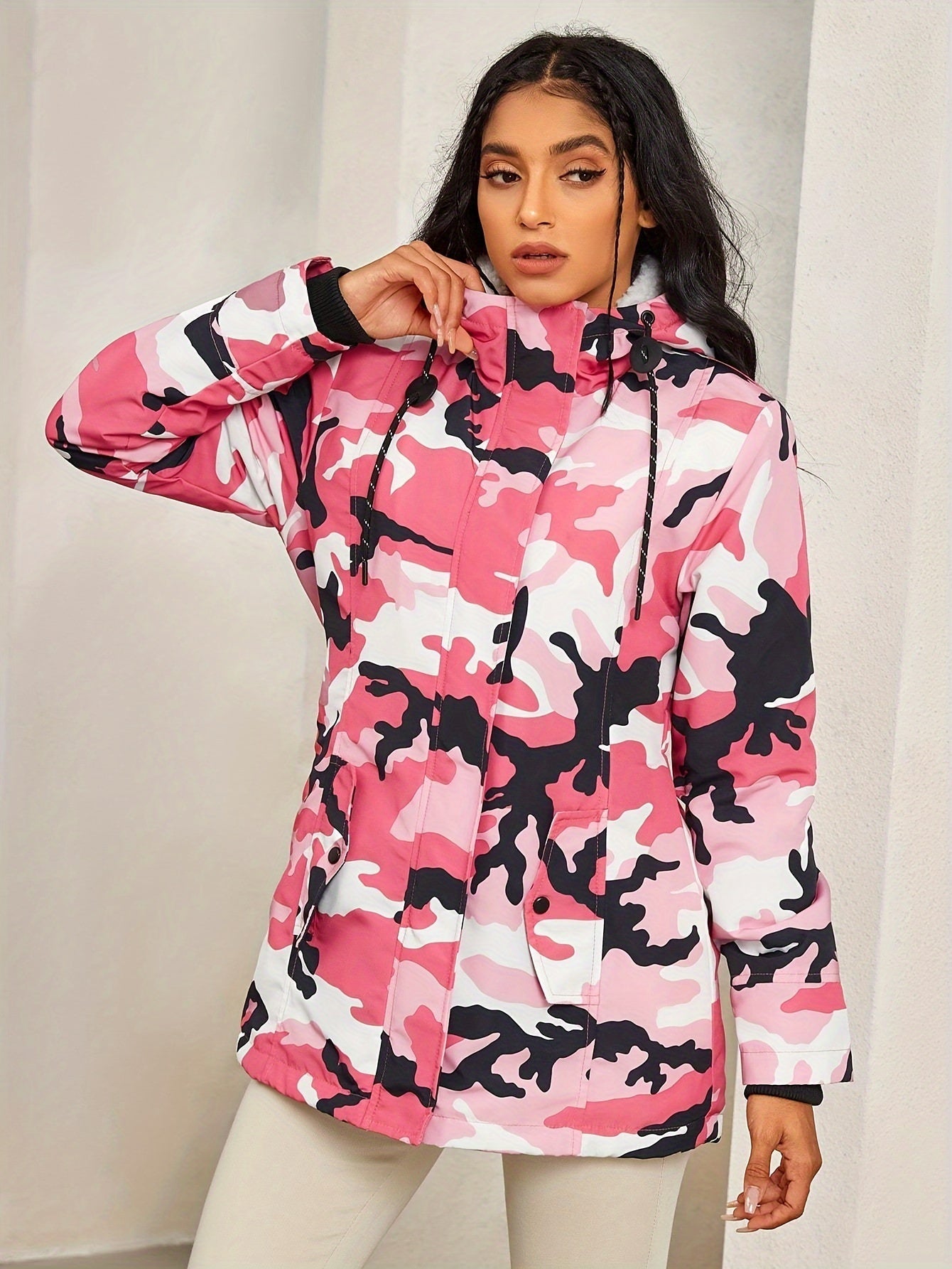 Chaqueta de invierno Casual Cosy con forro polar y capucha para mujer | Ideal para otoño/invierno