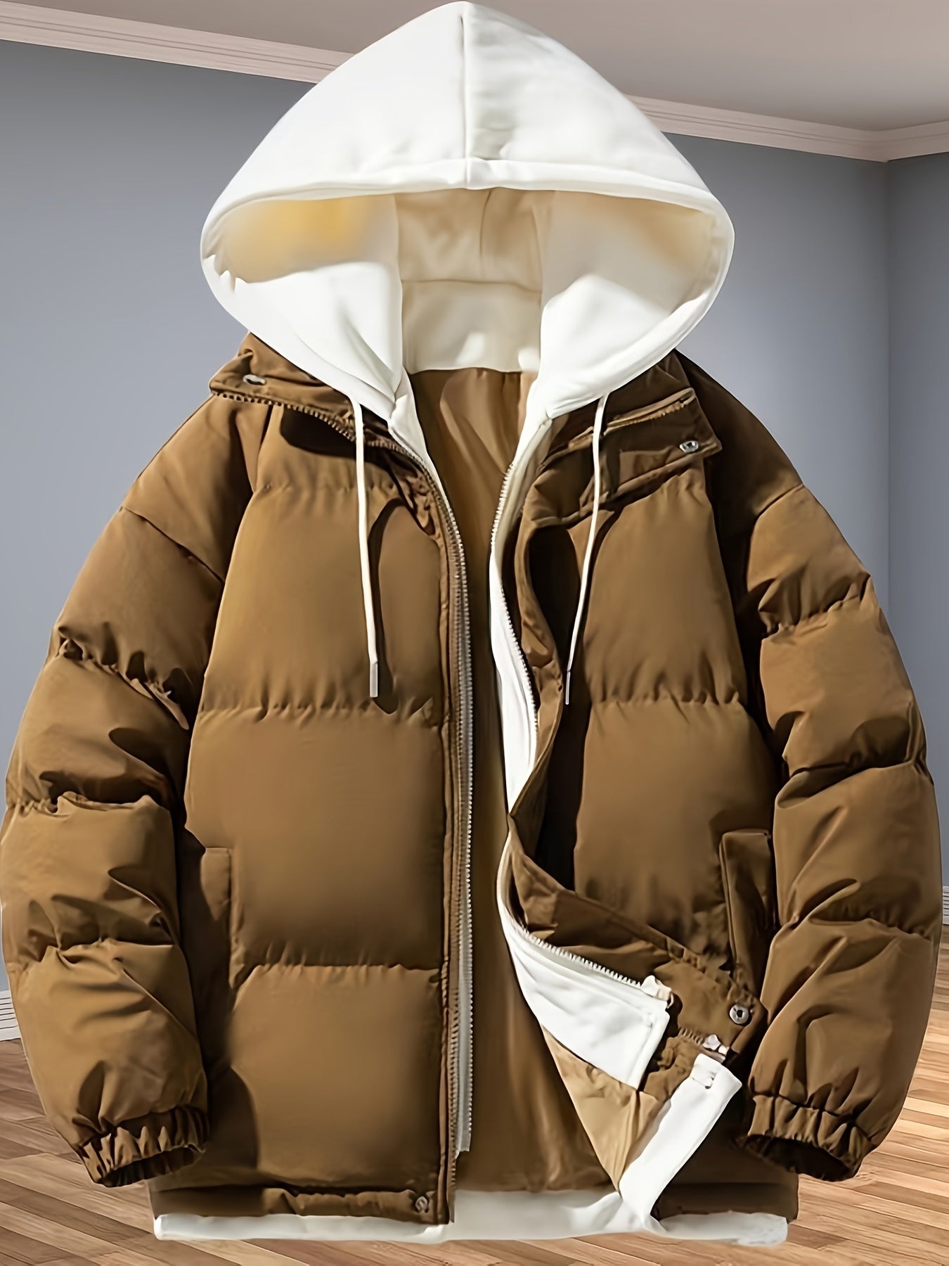 Chaqueta de invierno con cremallera gruesa y gruesa para hombre | Perfecta para actividades al aire libre