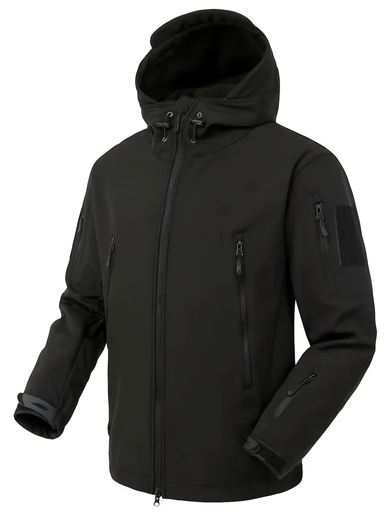 Chaqueta táctica con capucha y bolsillos con cremallera para hombre | Perfecta para actividades al aire libre