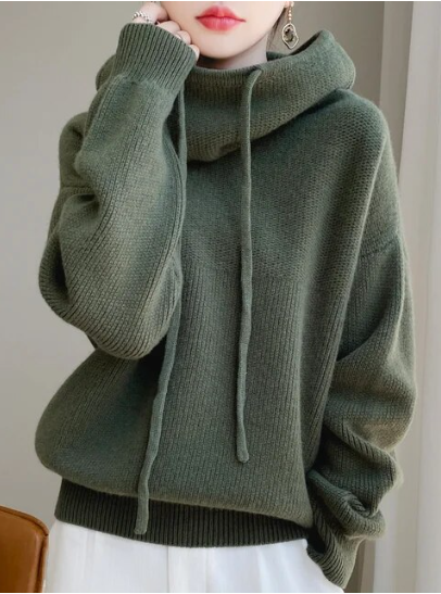 Elegante jersey de invierno con capucha para un look informal
