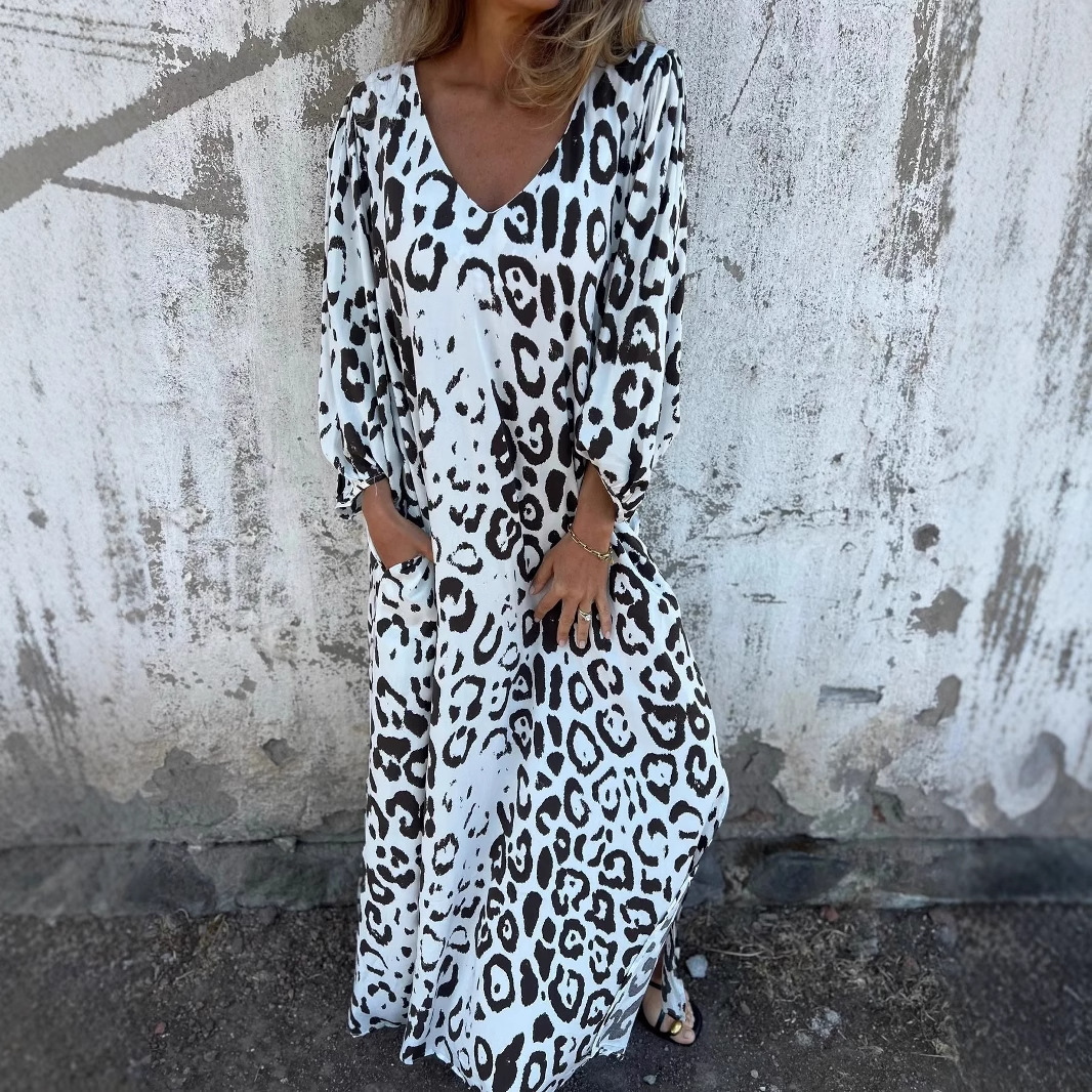 Vestido con estampado de leopardo