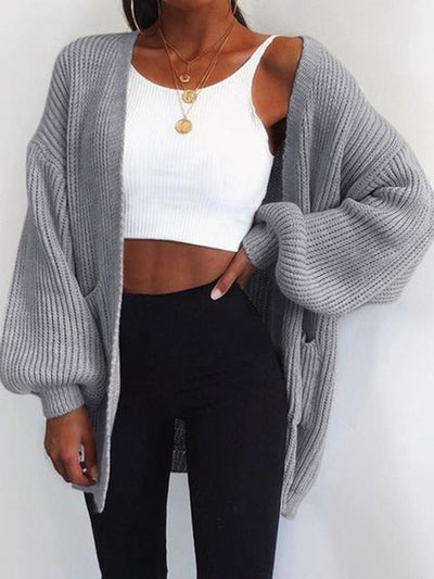 Elegante cárdigan de punto con mangas largas para un look elegante