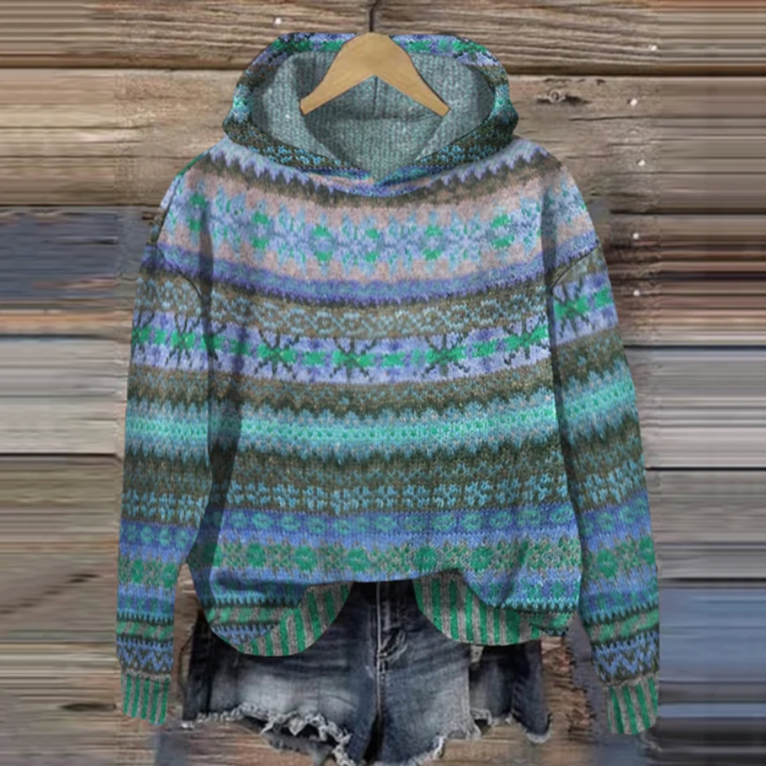 Sudadera informal con capucha Vintage de mujer