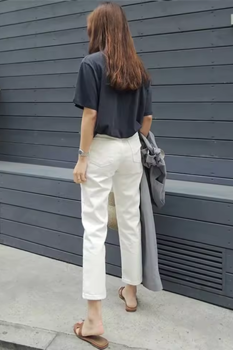 Mina | Jeans boyfriend blancos de mujer