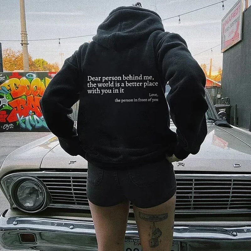 Jayne | Sudadera con capucha "Dear Person Behind Me" para mujer