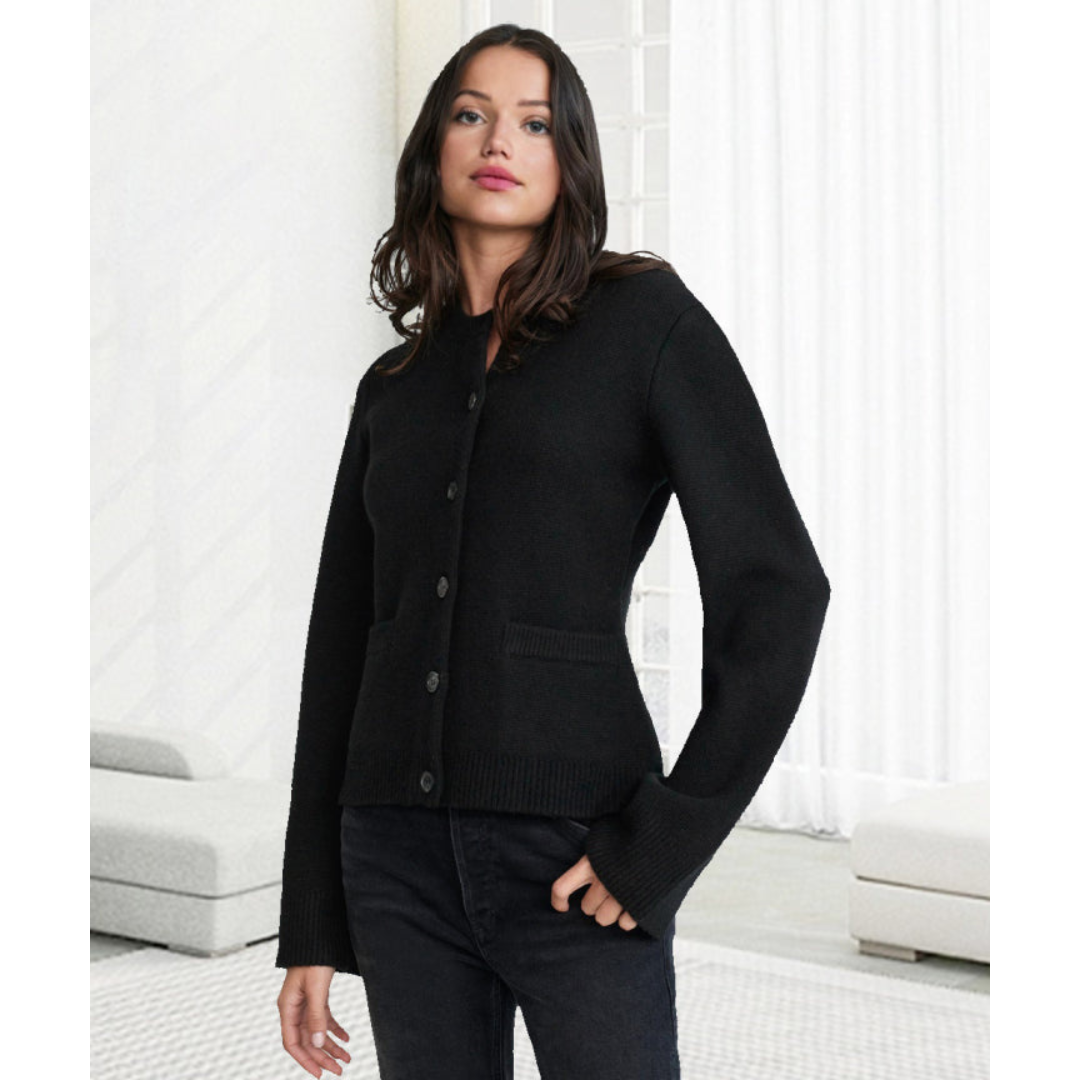 Chaqueta de punto elegante, informal y cálida para mujer