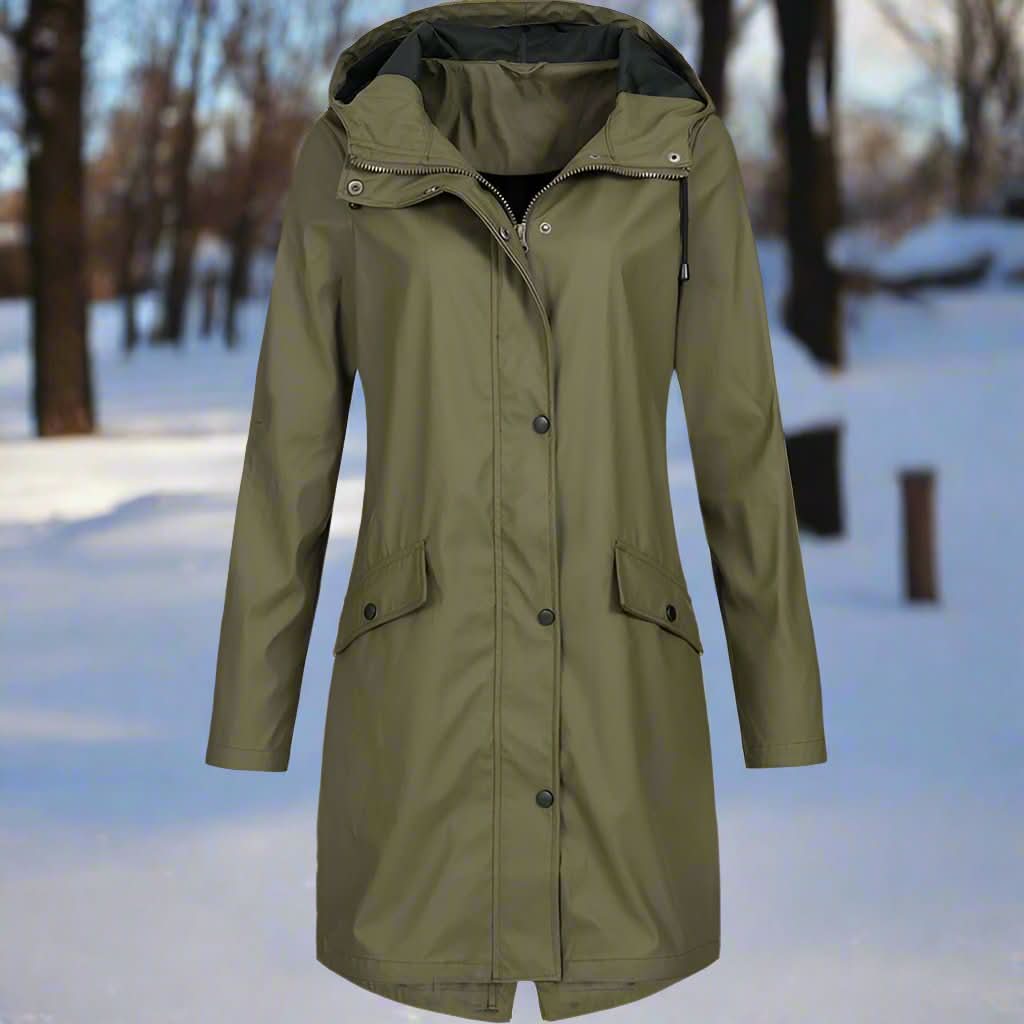 Elegante abrigo impermeable para mujer