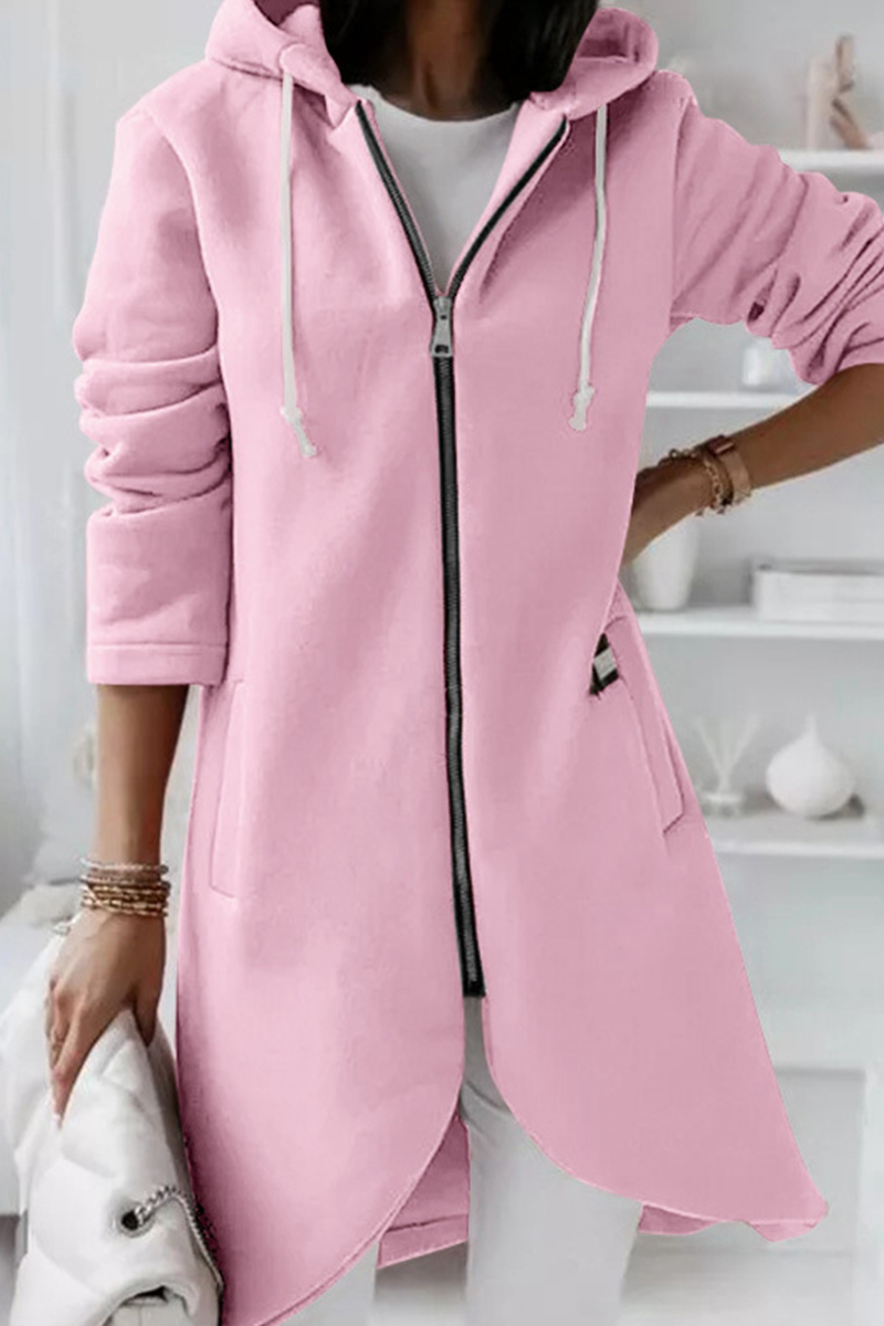 Sudadera informal con cremallera y capucha ajustable