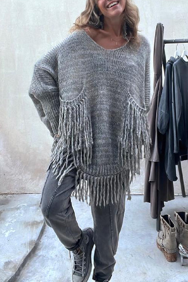 Uschi Sweater | Jersey de punto flojo con borlas